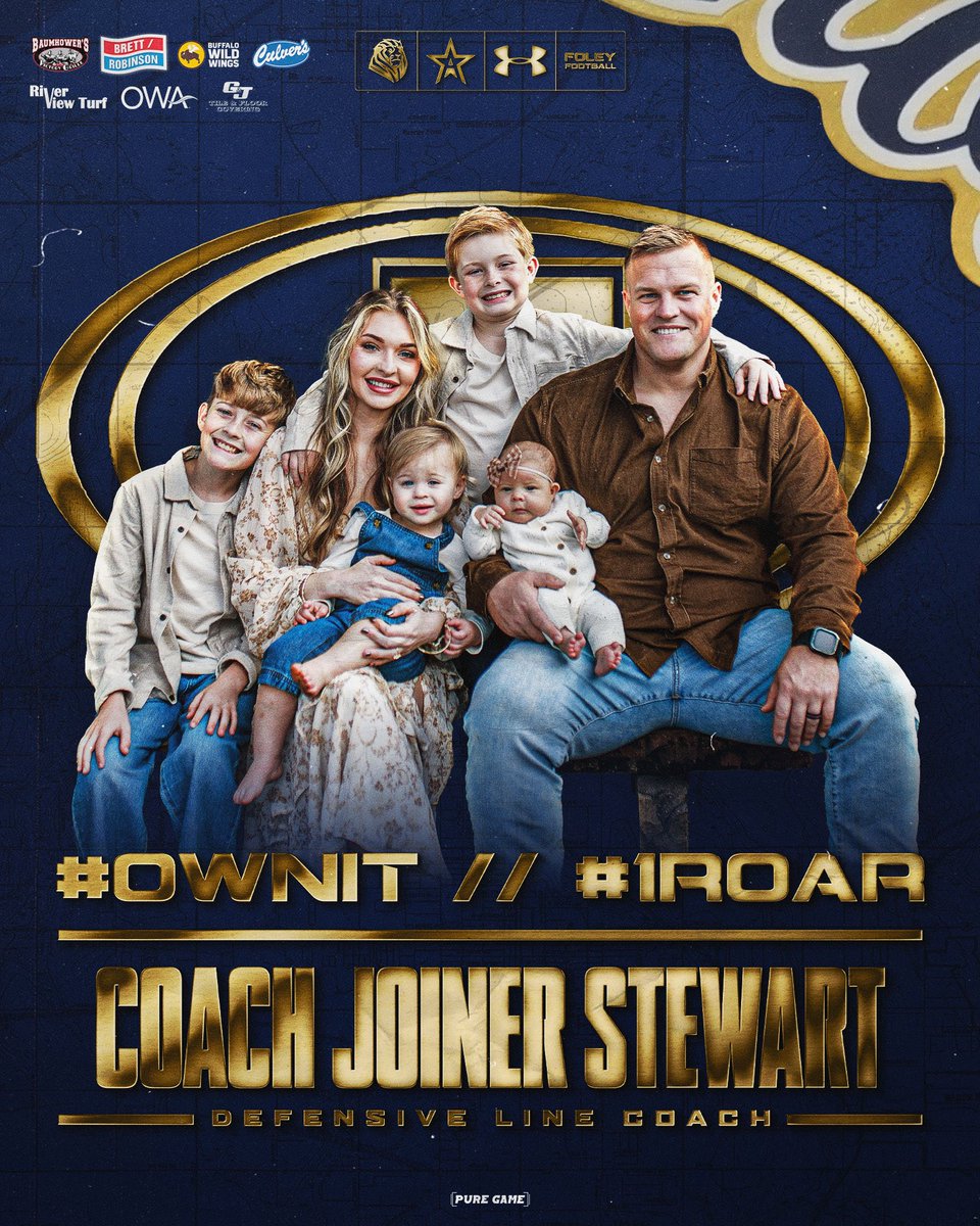 FoleyLionsFB's tweet image. Foley made through and through 🔵🟡

From wearing the blue and gold himself, we are proud to announce that Coach Joiner Stewart is staying home to lead the defensive line! 
@JoinerStewart 

#OwnIt #1ROAR 🦁