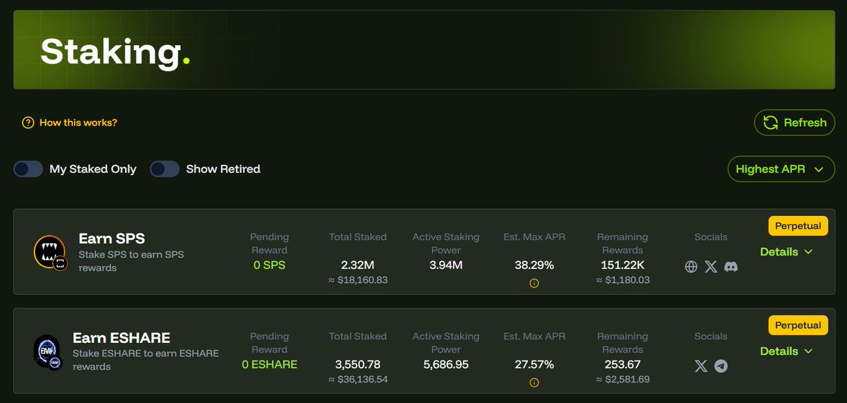 With the new <a href="/MorphwareAI/">Morphware</a> $XMW pool going live soon, we decided to give our UI a small upgrade! 

You can now:
- filter by your staked pools only
- sort by highest APR
- sort by highest TVL
- sort by highest rewards

We have also added "Perpetual" tags on some pools. There will