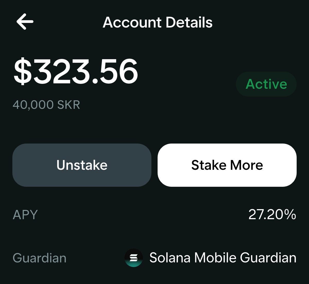 Staked ✍🏻

Believe in something 📱🤳🏻 

SKR SZN in full swing.