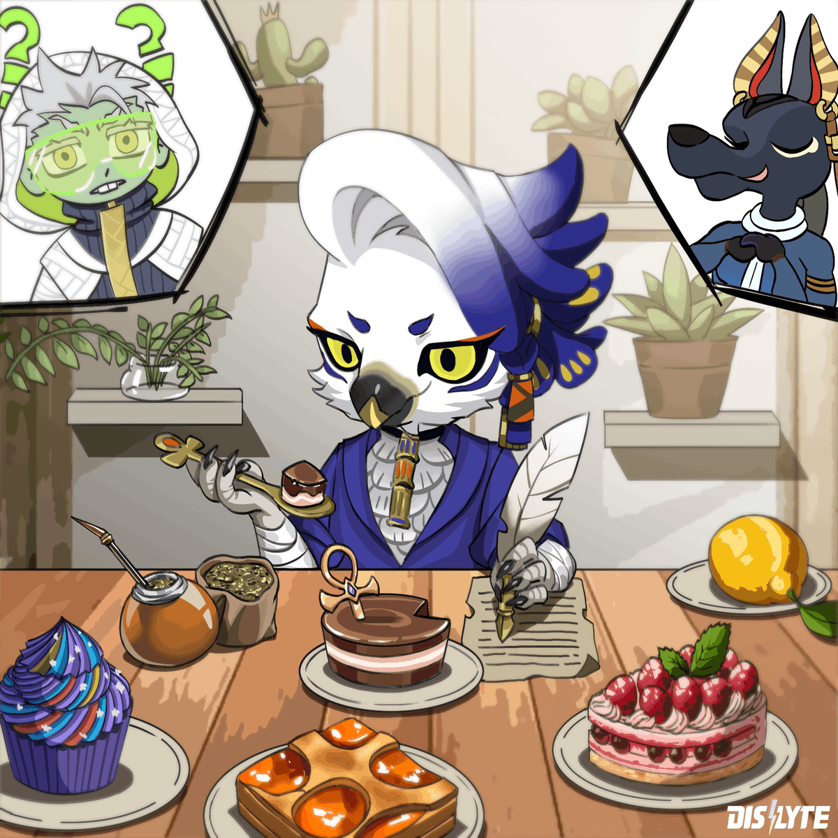 dislyte's tweet photo. "Hmm... So far, this chocolate mousse seems to be the best fit for my mate tea."
Idea by @FluorescentArt
#Dislyte #HappyBirthday #EsperBirthday #Badrun #Khonsu https://t.co/tcTTAl0l3x