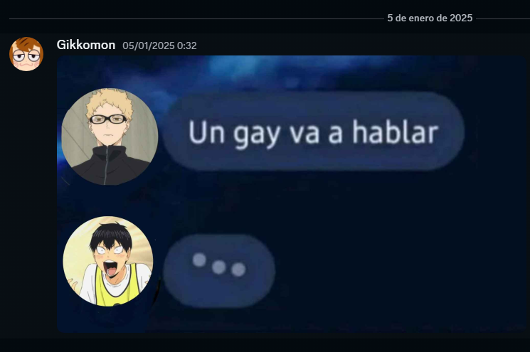 hace un año el gikko mato un canal de discord por poner esto

nadie mas hablo despues.