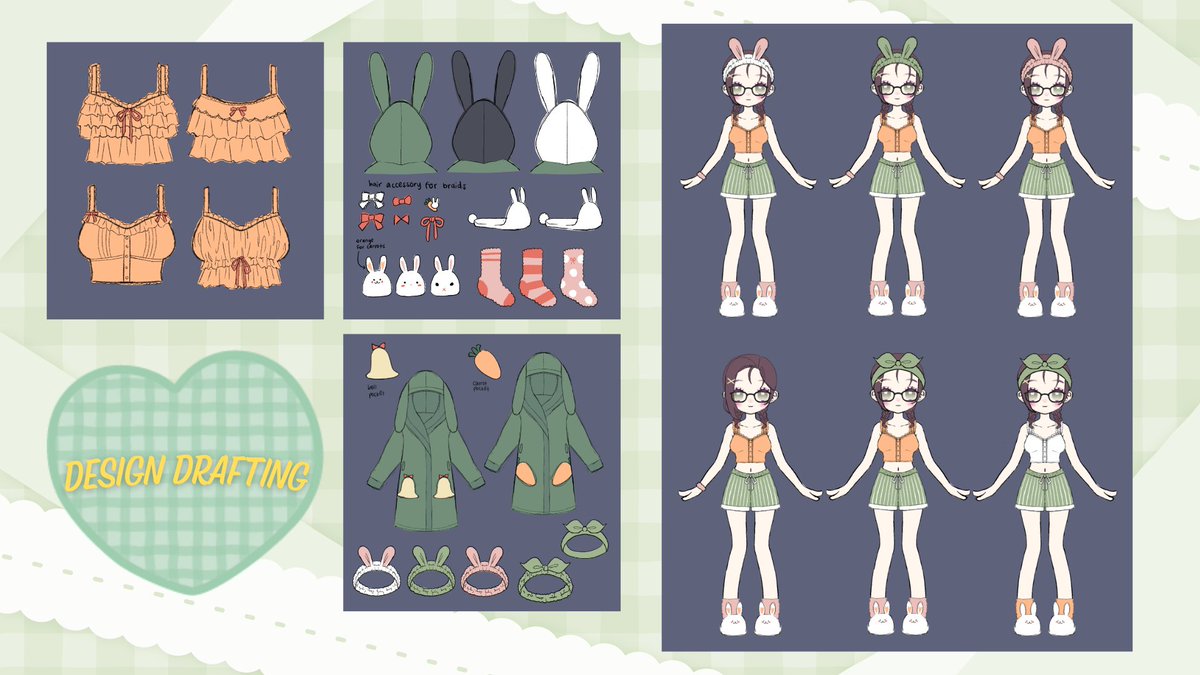 rambling_Belle's tweet photo. I wanted to share the slides from my behind the scenes design slideshow!! I love collaborating with @itmsleep on my outfits and I wanted to share all the amazing variations she had drafted for this project!! Please send her lots of love💚 https://t.co/Ozjc0IaEnJ