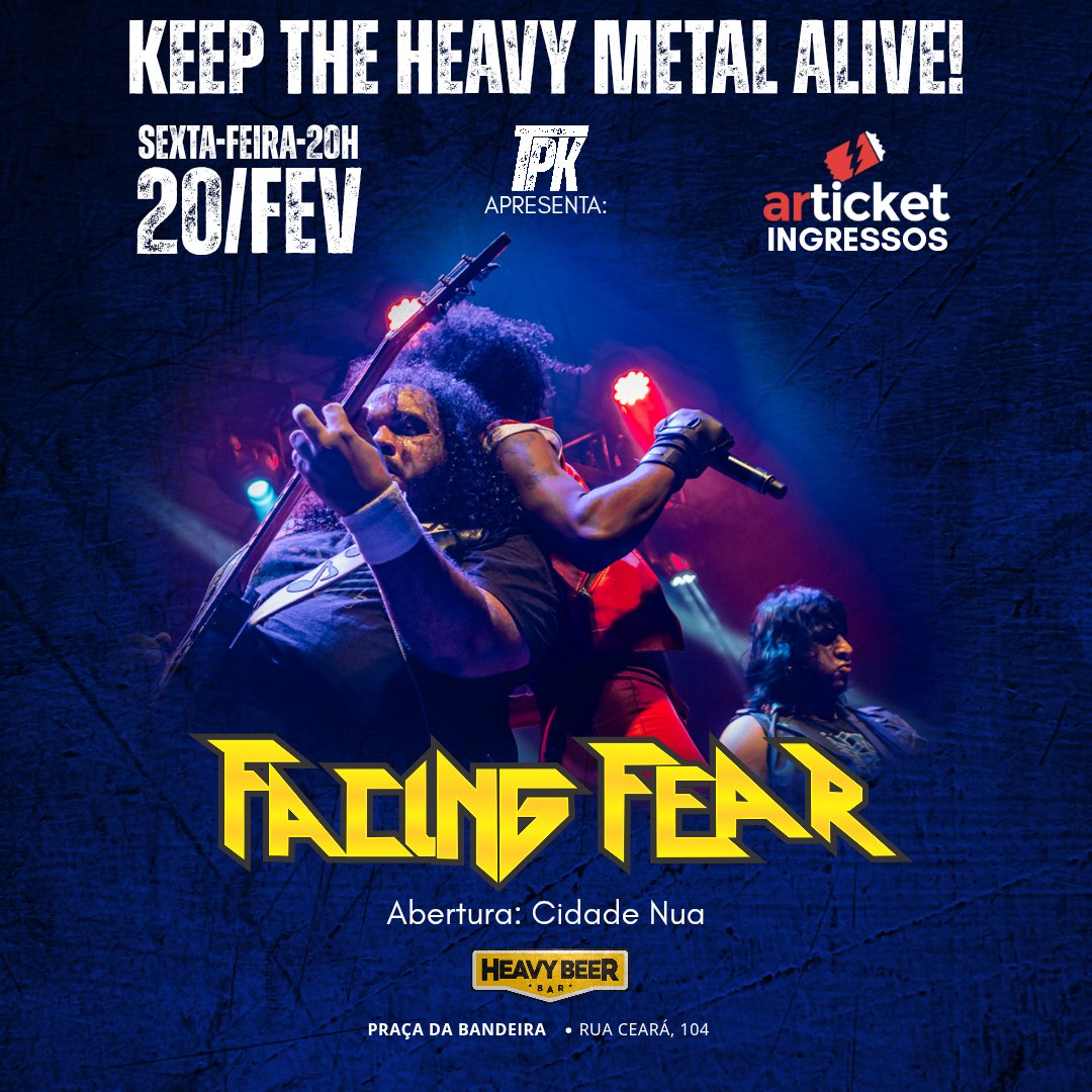Próximo rolé no Rio de Janeiro é dia 20 de fevereiro. 
Ingressos no Articket.
articket.com.br/e/5414/facing-…
Keep the Heavy Metal alive!⛓️🛠⚒️💛🖤⛓️