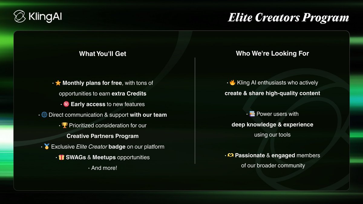 Elite creators benefits slide