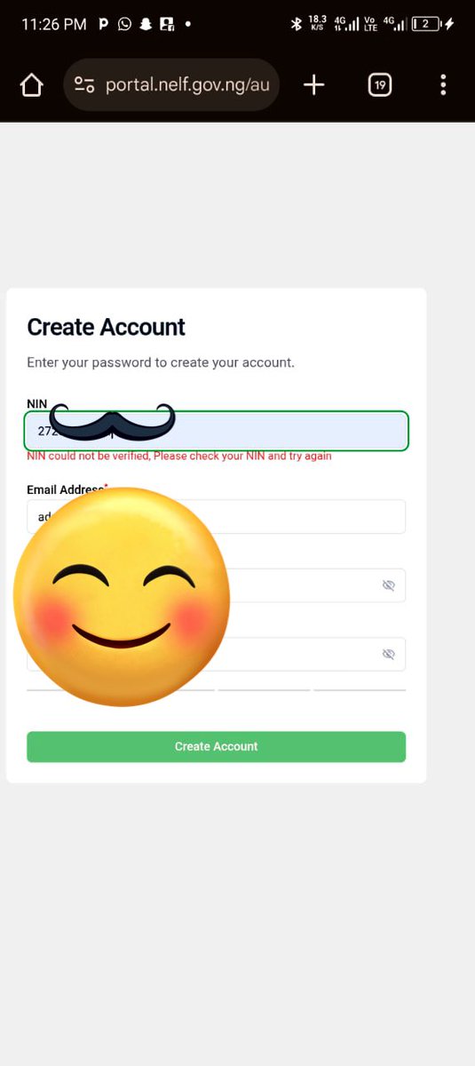 ley_marth's tweet photo. @NELFUND I’ve been trying to create account and it’s giving me this error .
P.S my NIN is correct. https://t.co/0UWf8yGy4a