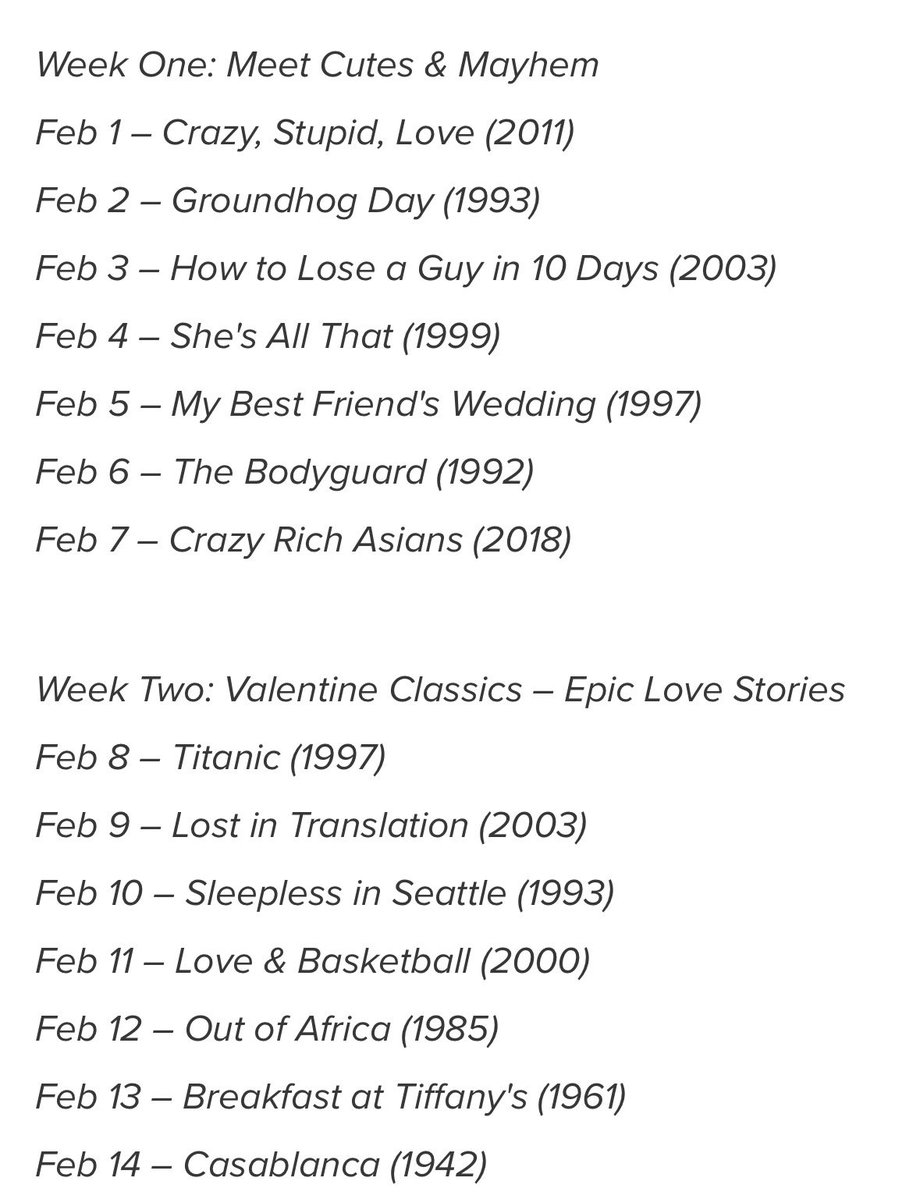 saokodomi's tweet image. regal’s february movie lineup for valentine’s omg
