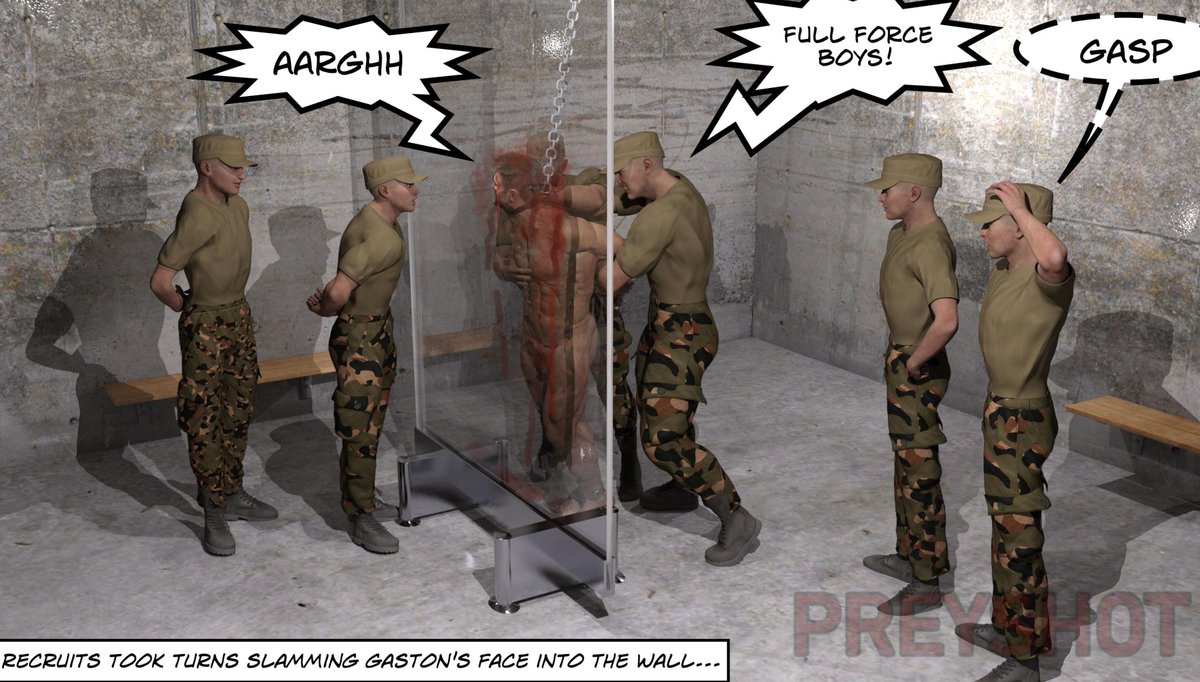 preyshot's tweet photo. Walling torture. This is a real form of torture used in Guantanamo Bay. Support me, links in bio, to view full set. I am a slow poster, so have patience. #muscle #torture #bdsm #pow #guantanamo #bondage #gay https://t.co/w34WzFJNox