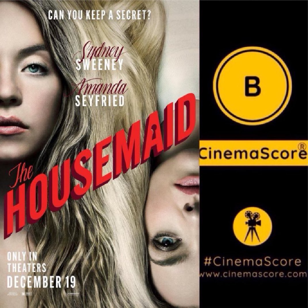 Luiz_Fernando_J's tweet image. Horror #TheHousemaid had a fantastic #MLKDay at US #BoxOffice!
#Lionsgate‘s R-rated book adaptation mega hit thriller, starring #SydneySweeney &amp;amp; #AmandaSeyfried, grossed STRONG 1.7M on 5th MON holiday, a +69.2% boost from last MON!

It hits a 108.9M cume in the US.

With a 35M