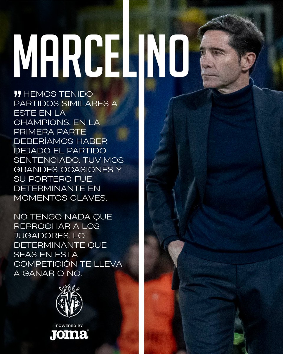 VillarrealCF's tweet photo. El análisis de Marcelino tras la derrota ante el Ajax: https://t.co/hAKKflfk54
