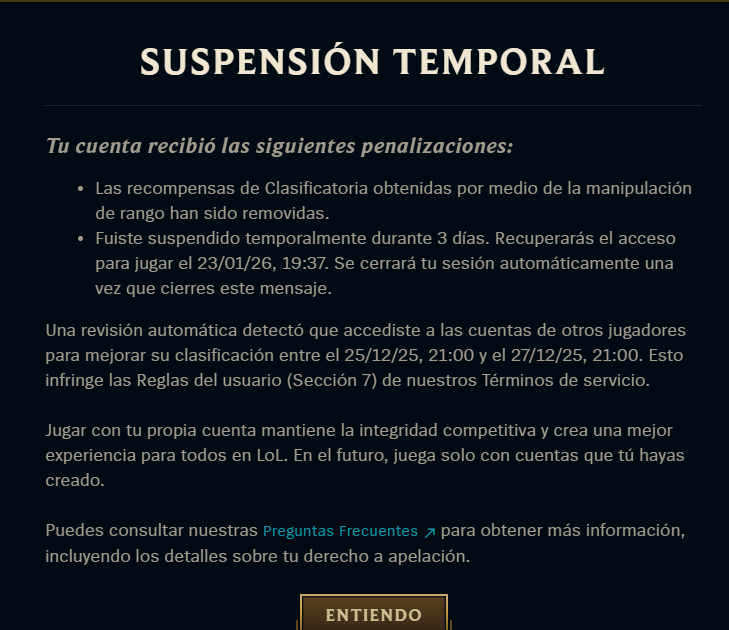 desde cuando banean por esta wea