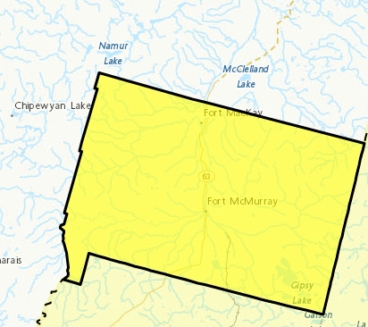511Alberta's tweet image. ECCC Snow Squall Warning in effect for Fort McMurray and surrounding area. For location details visit: weather.gc.ca/?province=ab&amp;amp;z… (3:46pm) #ABRoads #ABStorm #ymm