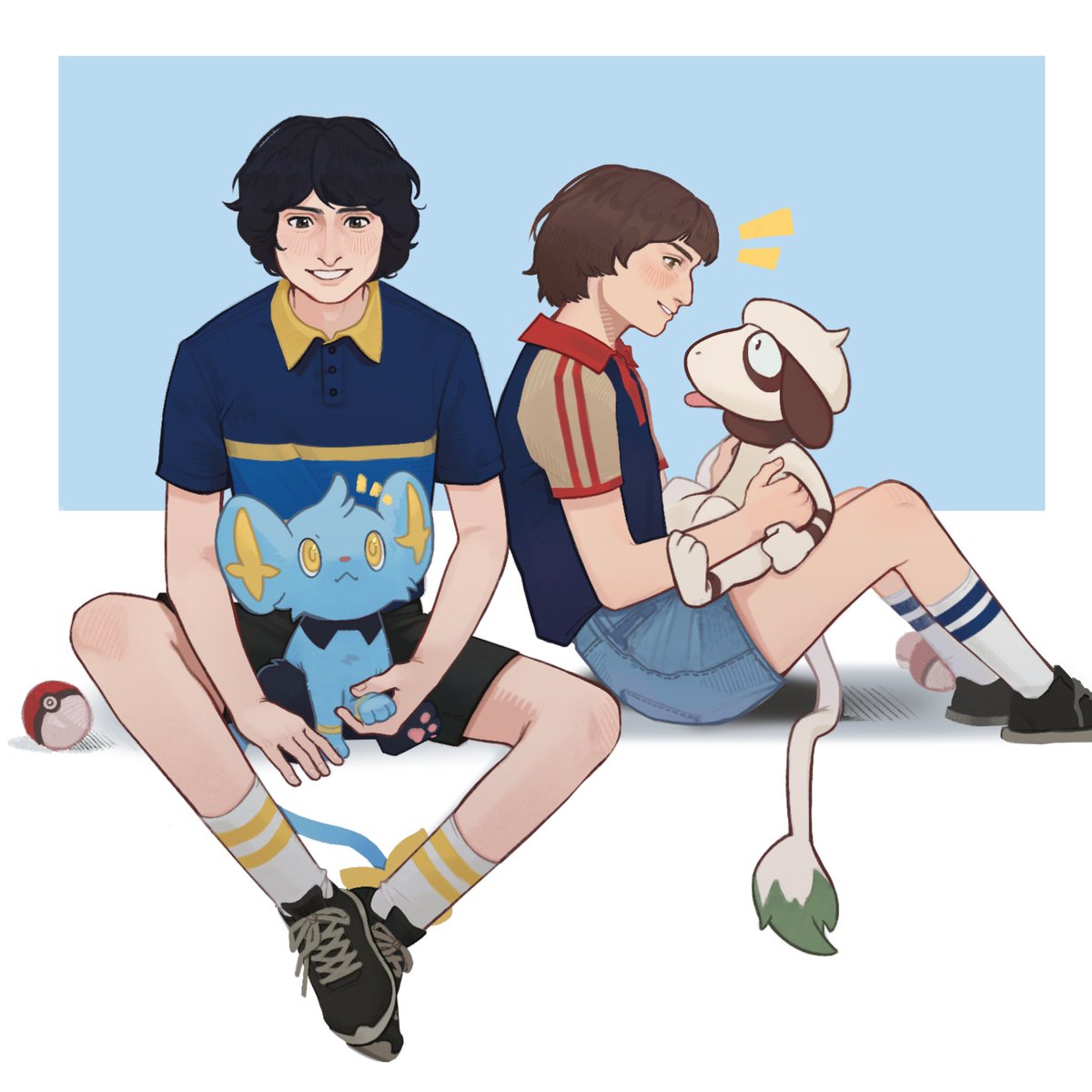 hanai_sh's tweet image. byler pokemon au 🤲