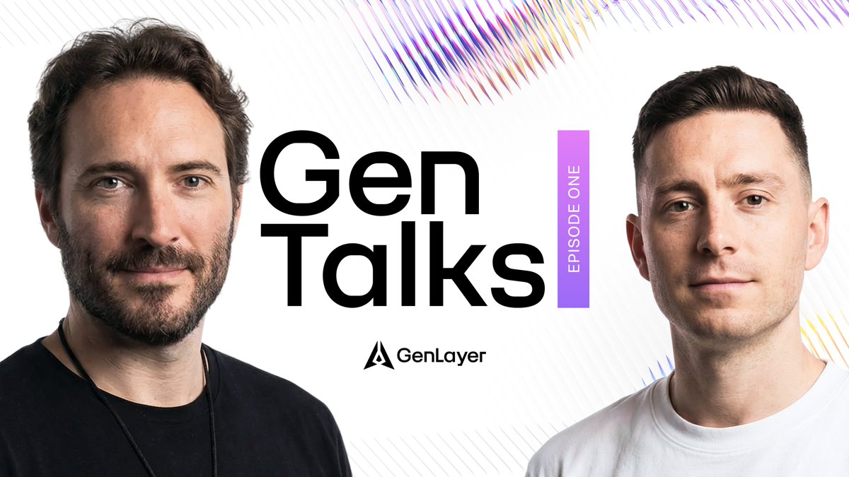 🎙️ GenTalks is here! Join @driudor and @raskovsky for a new series of  chill, thoughtful conversations about GenLayer, the AI x Blockchain space,  and everything in between. Tune in to the first