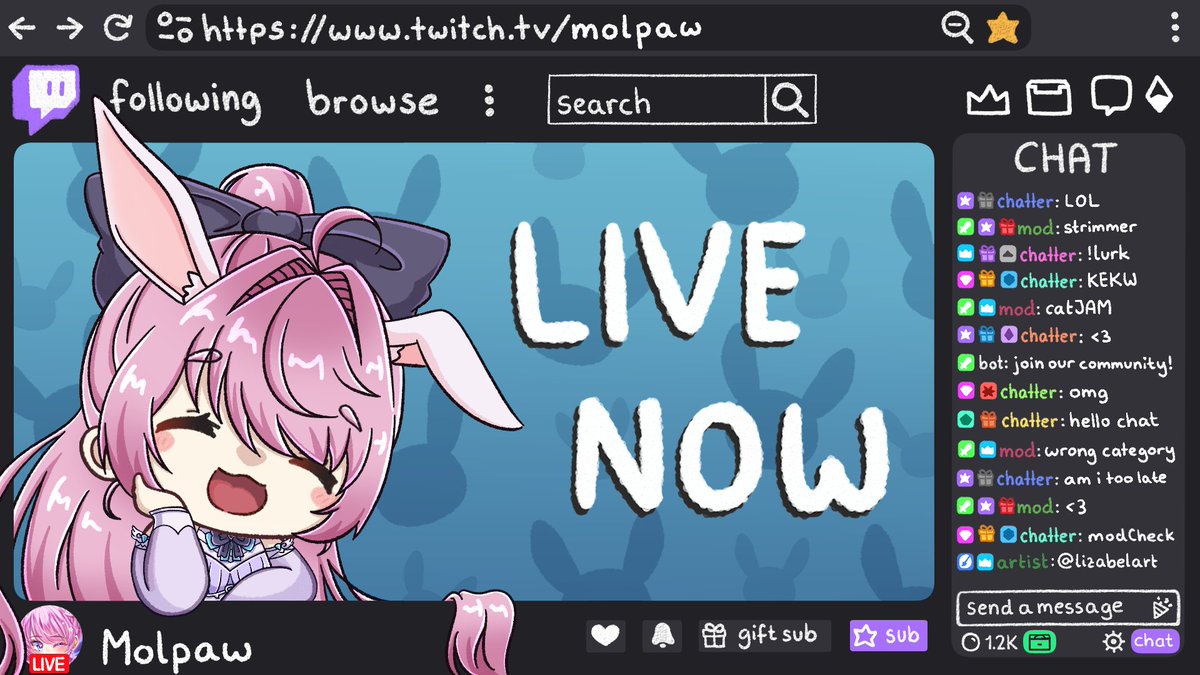 worlds shortest stream lets gooooooo

twitch.tv/molpaw