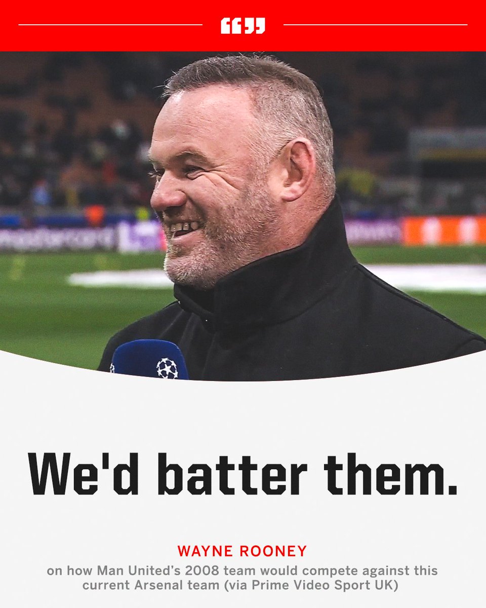 ESPNFC's tweet image. Wayne Rooney is not scared about this Arsenal team 😭