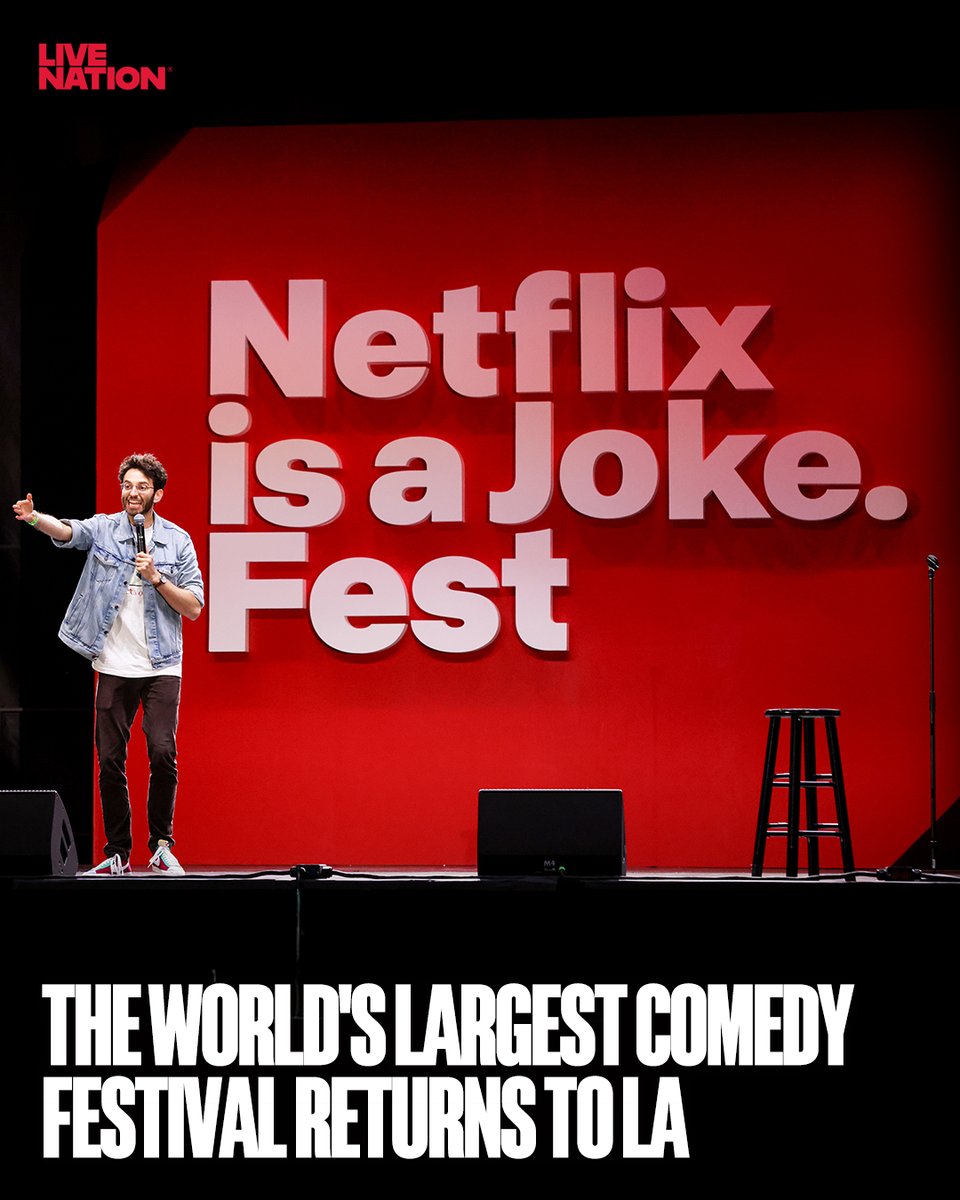 LiveNation's tweet image. Back and bigger than ever. @NetflixIsAJoke returns to take over LA May 4–10.
Get in on the joke 🎟️ Tickets on sale Friday, January 23 at 10AM PT.