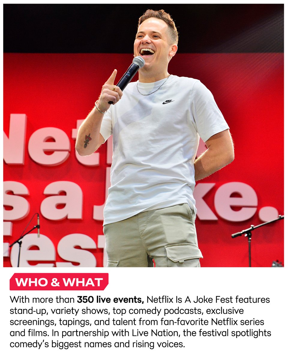 LiveNation's tweet image. Back and bigger than ever. @NetflixIsAJoke returns to take over LA May 4–10.
Get in on the joke 🎟️ Tickets on sale Friday, January 23 at 10AM PT.