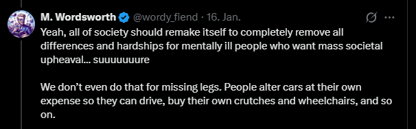 Tnoin's tweet photo. @wordy_fiend @StrewthQueen Technically we started with the claim society does not remake itself for certain groups, to which i disagree.
And to deny someones existence is very much a form of violence.

But if you are done, you are done. 
Goodbye. https://t.co/mPBTrJfnFV