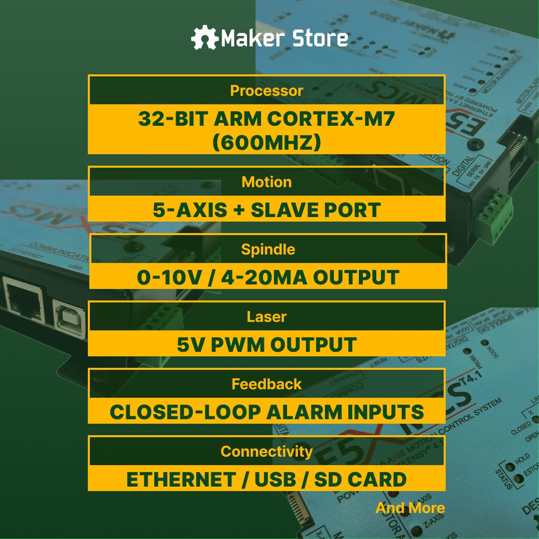 Designed and assembled right here in Melbourne.
Meet the E5X MCS T4.1—one of the fastest 32-bit grblHAL controllers on the market.
Engineered for pro-grade precision.
Experience unmatched performance.
Visit us in-store to learn more about the E5X series! 
#MakerStore #maker #CNC