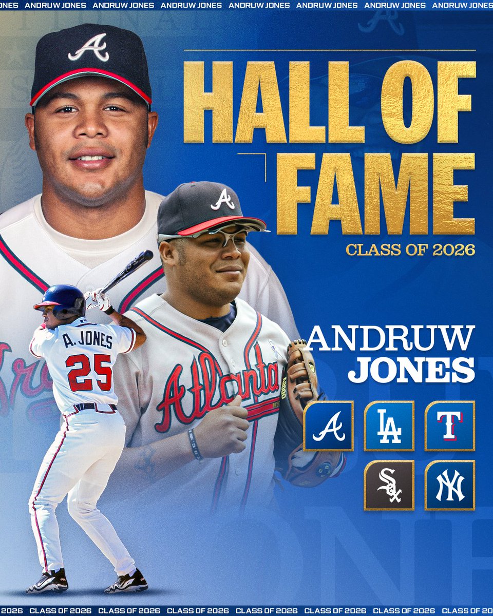 MLBNetwork's tweet image. 10x Gold Glove Award winner
5x All-Star
434 career home runs
Hall of Famer

Andruw Jones has been elected into the National Baseball Hall of Fame!