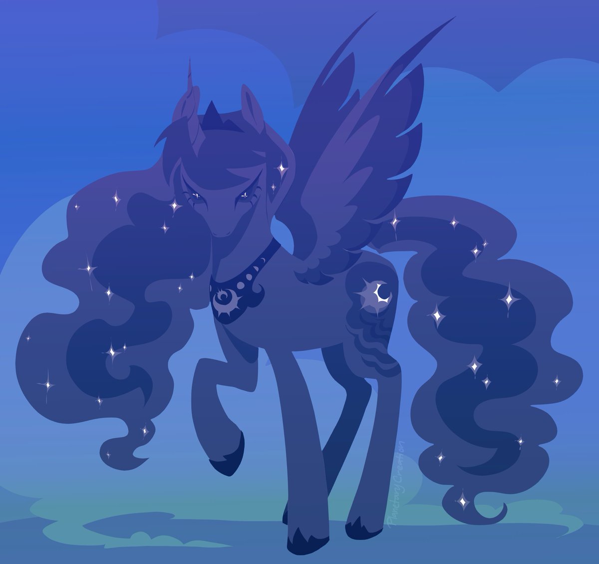 Planetary_C's tweet image. i dont usually lasso tool my way to victory but here's a princess luna i did before bed yippee