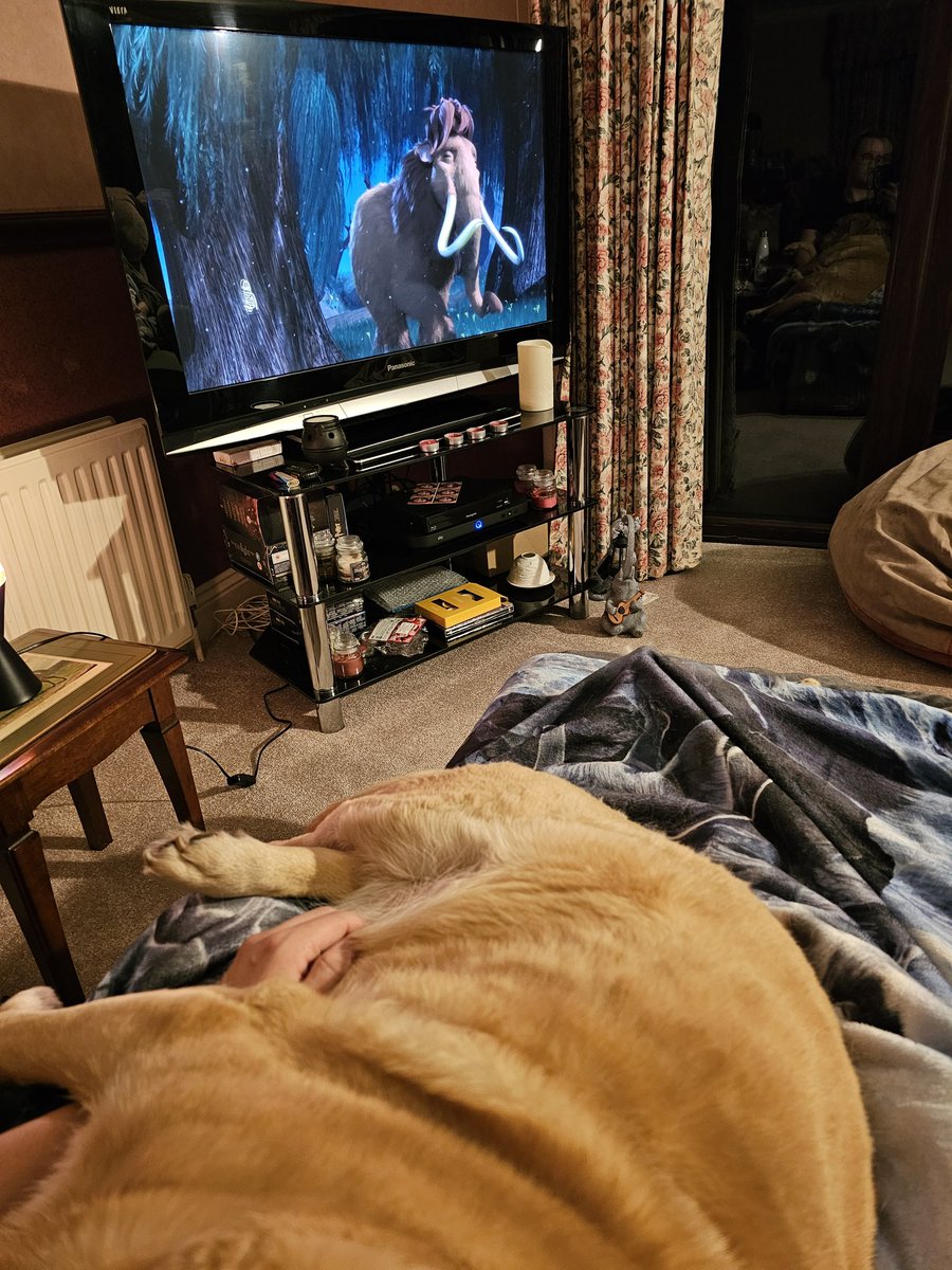 JakFire's tweet image. Watching Ice Age 2 with a dog on my lap after a meal of Salmon en crout and Mushroom and Bacon risotto. Life ain't so bad sometimes
