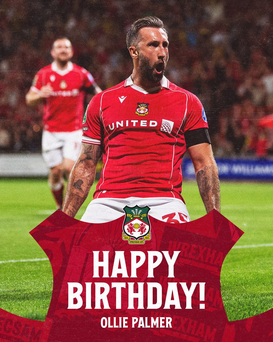Wrexham_AFC's tweet photo. Happy Birthday Ollie Palmer 🥳

🔴⚪ #WxmAFC https://t.co/QJmkmuXbQm