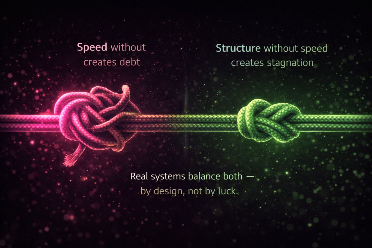 SoftMineAI_App's tweet photo. Speed without structure creates debt.
Structure without speed creates stagnation.
Real systems balance both —
by design, not by luck. https://t.co/3zKJvOooGV