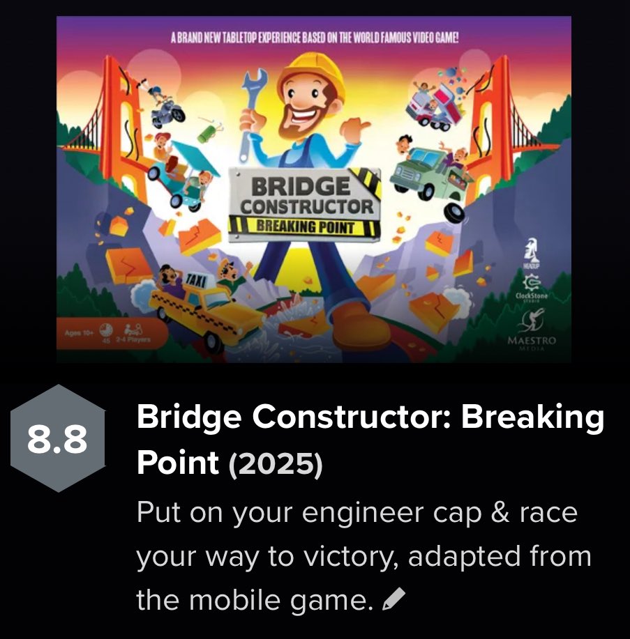 In case they need a (board game) review ... <a href="/RCE_Official/">Real Civil Engineer</a> 

boardgamegeek.com/boardgame/3590…