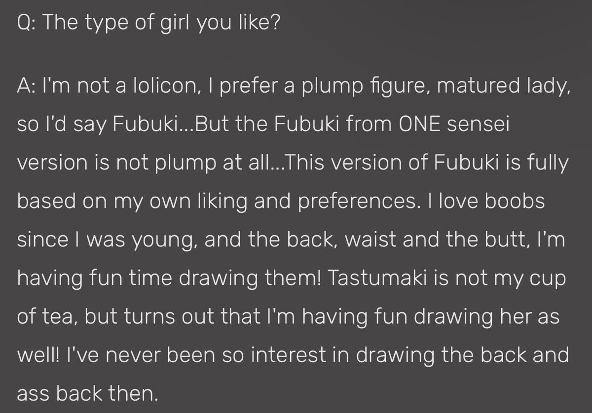 Yusuke Murata’s response to being asked what type of girl he likes