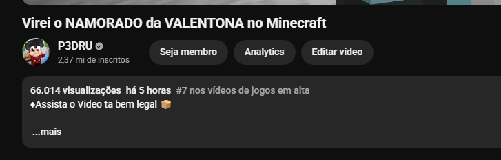 Estamos no #7 em alta geral do Youtube hoje! AHHHHH Q FELICIDADE!!! <3333