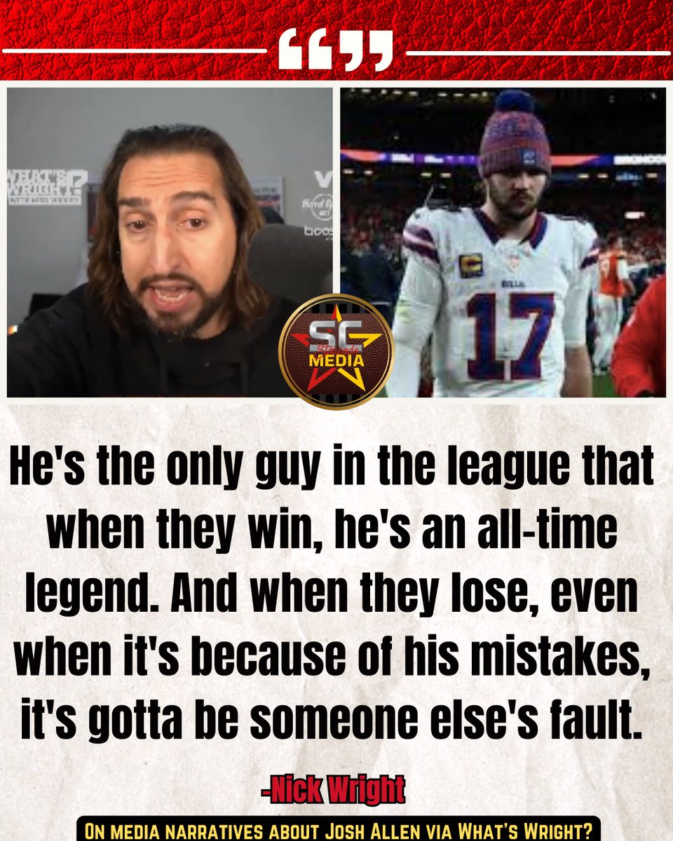 Nick Wright on the media narratives surrounding #Bills quarterback Josh Allen.

- <a href="/WhatsWrightShow/">What’s Wright? with Nick Wright</a>
