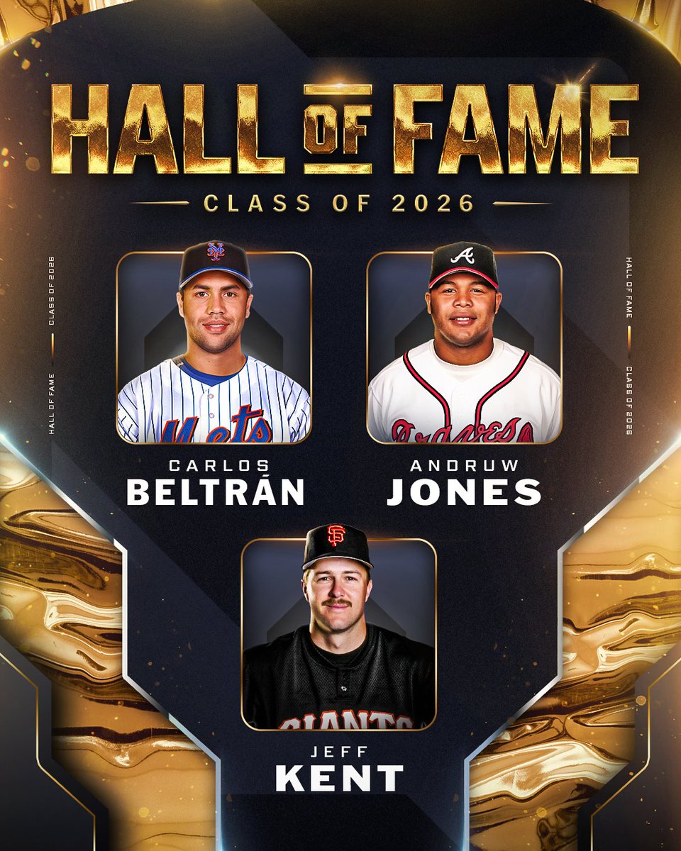MLB's tweet image. We present the @BaseballHall Class of 2026! 🤩