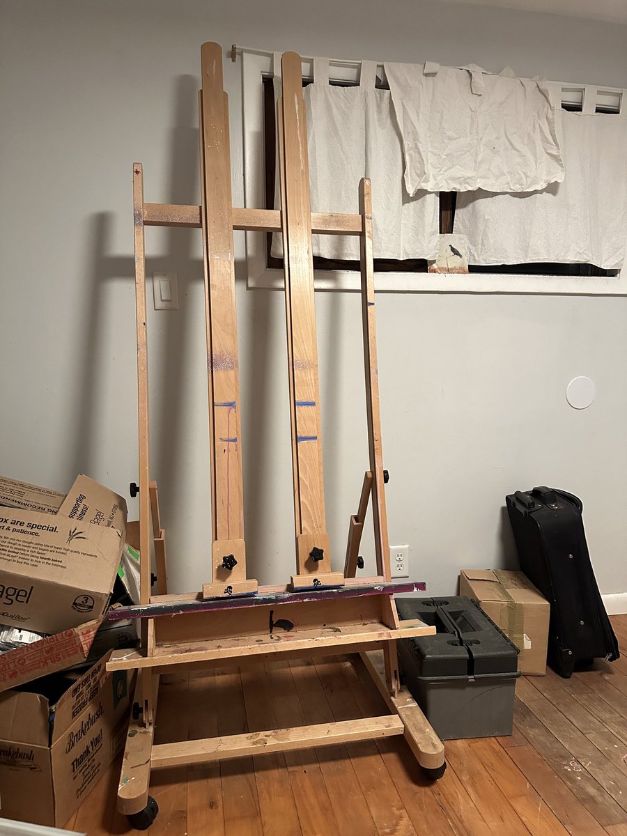 Built my easel. Now I just have to unpack the rest of the studio. But hey…baby steps, right?