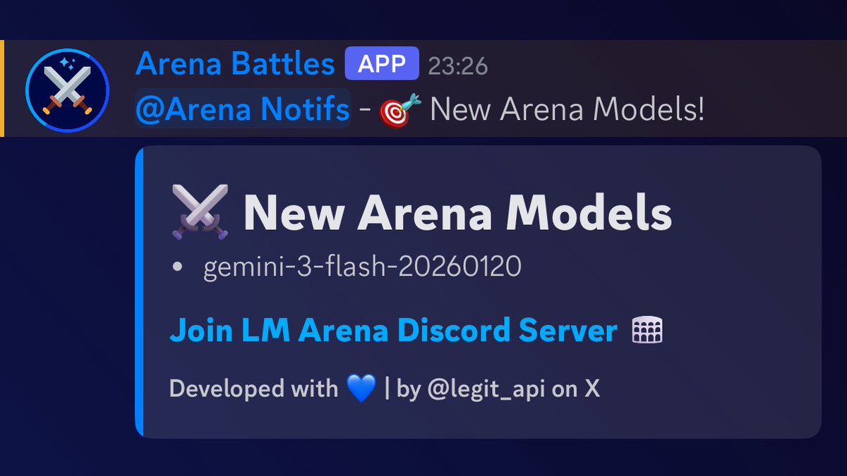 Model notification card