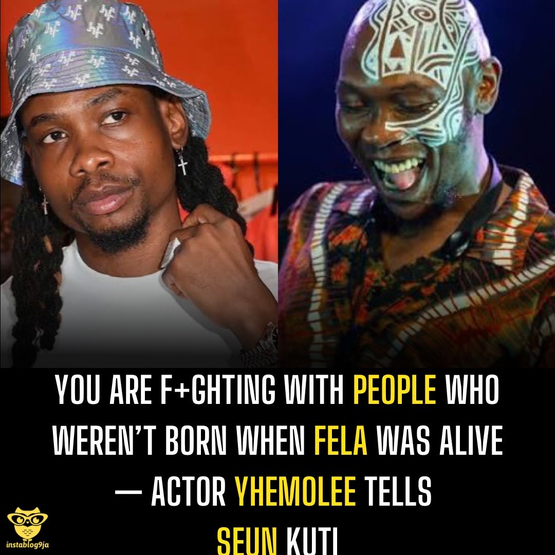 instablog9ja's tweet image. You are f+ghting with people who weren’t born when Fela was alive — Actor Yhemolee tells Seun Kuti