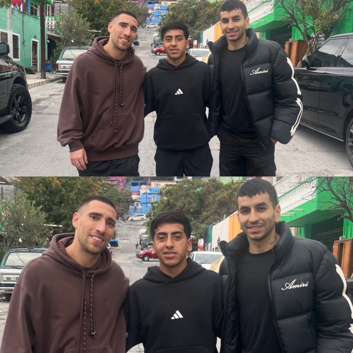 CerebrosG's tweet photo. El "Chicha" Sanchez llevó a su barrio a sus amigos Fernando Gorriarán y Ángel Correa. https://t.co/oov2d2LYyY