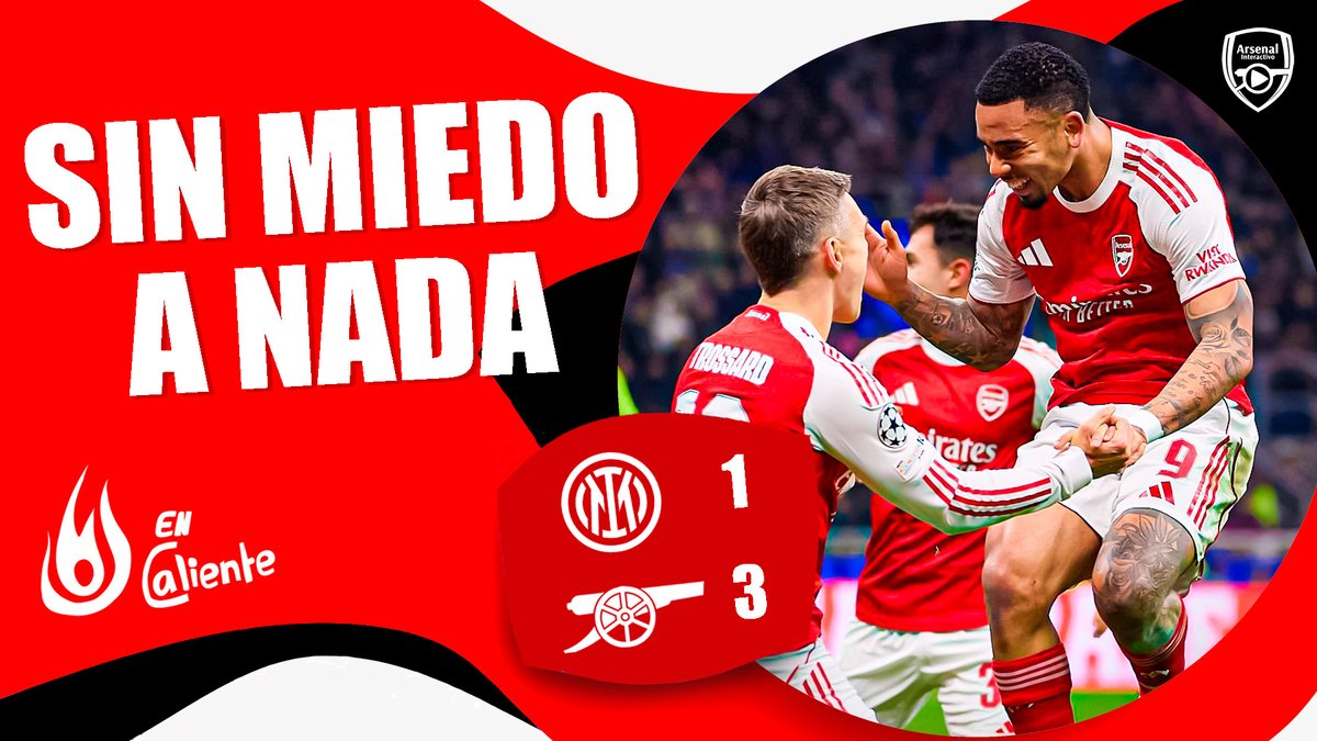 ArsenalInteract's tweet image. #EnCaliente
El Arsenal fue a casa del Inter Milan y se llevó su séptima victoria consecutiva en esta Liga de Campeones.
DIRECTO: youtube.com/live/BFmtEaEKx…