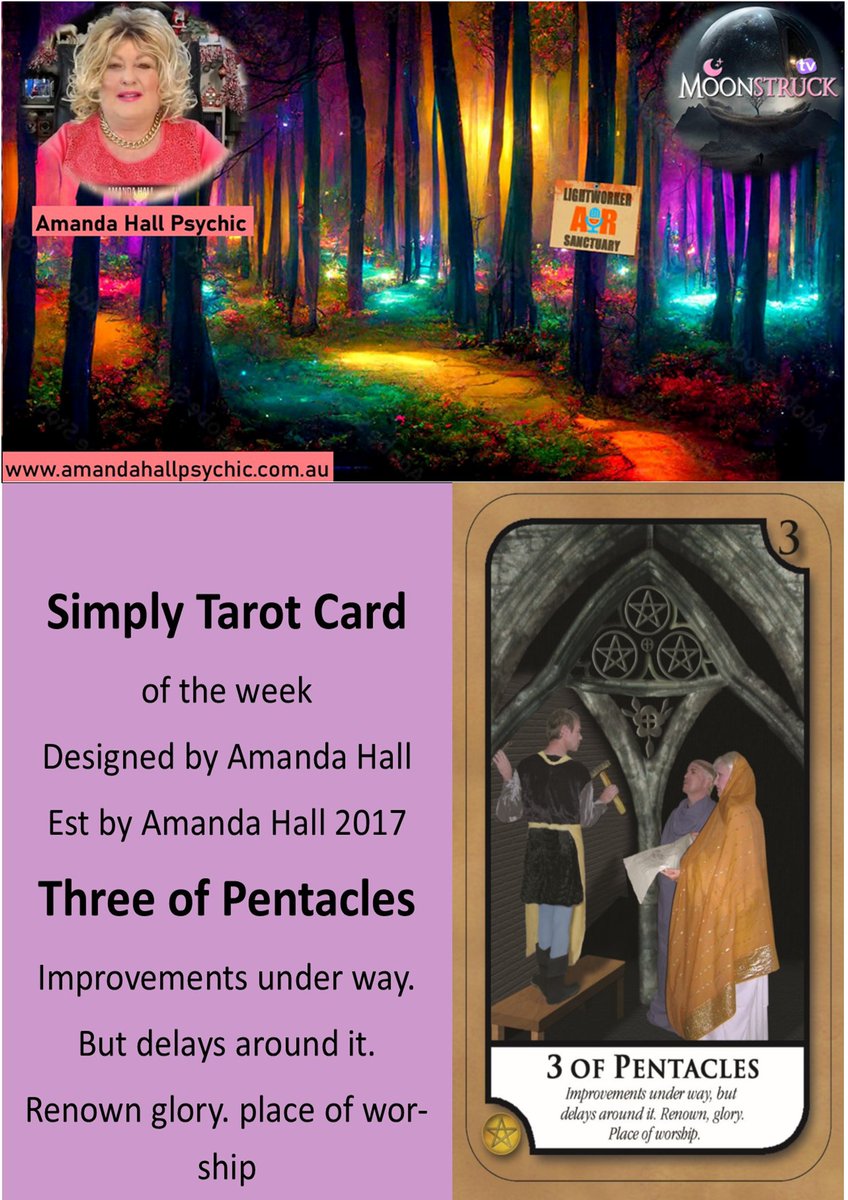 PsychicAmandaH's tweet image. Amanda Hall Psychic-20/01/2026
Show No 437 facebook.com/PsychicRadio/
Private reading amandahallpsychic.com.au
Tarot Card of week #3ofpentacles