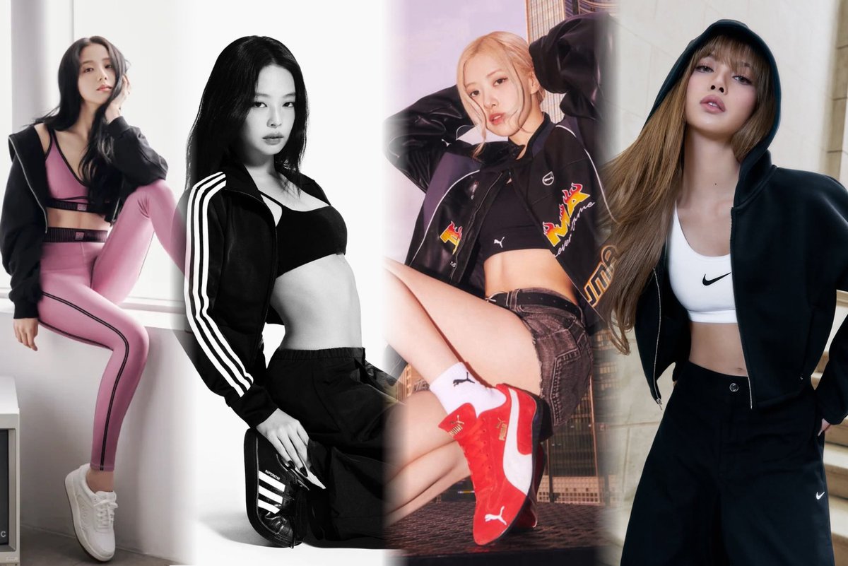 Clarievia's tweet image. JISOO  - ALO
JENNIE - ADIDAS
ROSÉ - PUMA
LISA - NIKE

ใครจะทำได้เท่าพวกชี