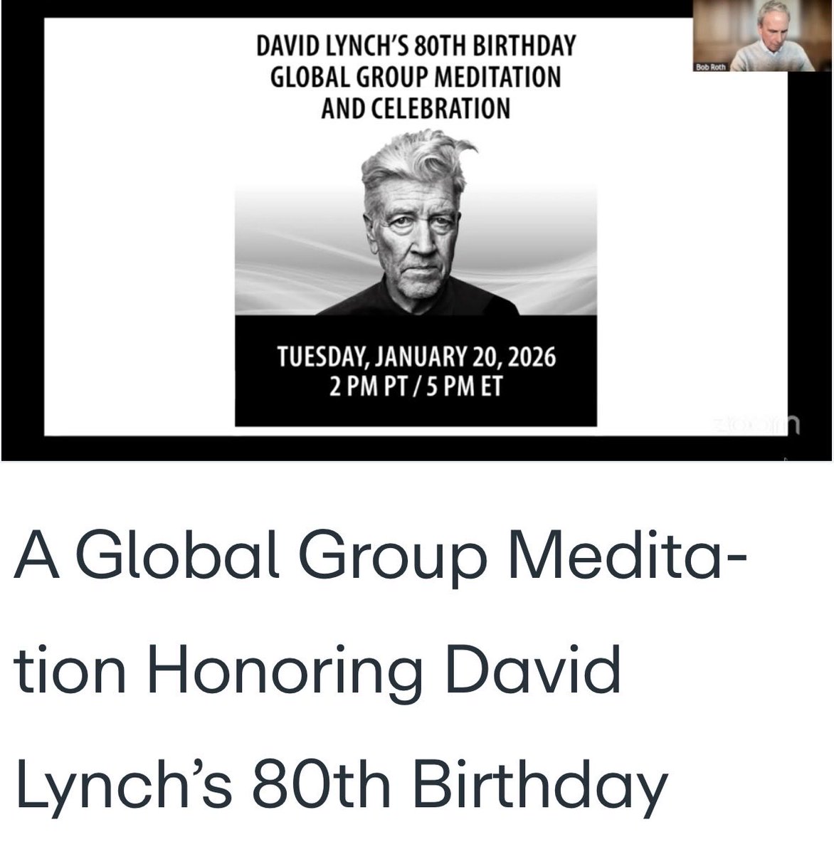 interPaulina's tweet photo. Had a blast meditating with the world once again 🙌🏻
Happy 80th birthday, David Lynch! ❤️ I’m still keeping my eyes on the donut, no matter how hard it may be at times. https://t.co/ntNg49plSp