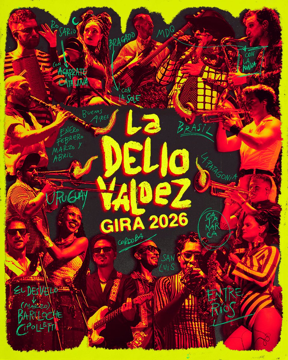 LaDelioValdez's tweet photo. LDV GIRA 2026 🚌 ENERO, FEBRERO, MARZO Y ABRIL💥 🫵 EN CUÁL NOS VEMOS?

Después de un descansito volvemos a las rutas, la mákina recargada!!! Acá toda la info de cada show https://t.co/Qoi3jJlNaV https://t.co/hYMi1MfItE