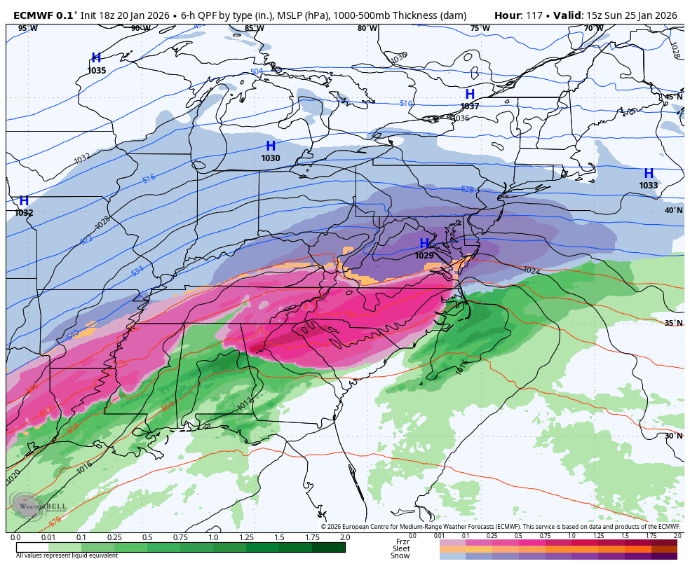 sami733777's tweet photo. Absolutely beautiful run from 18z Euro. Every model seems to be in agreement for a significant snow event in the Mid-Atlantic.🥶❄️❄️❄️

#wxtwitter #MdWx #snowtrain https://t.co/2QFQadegbS