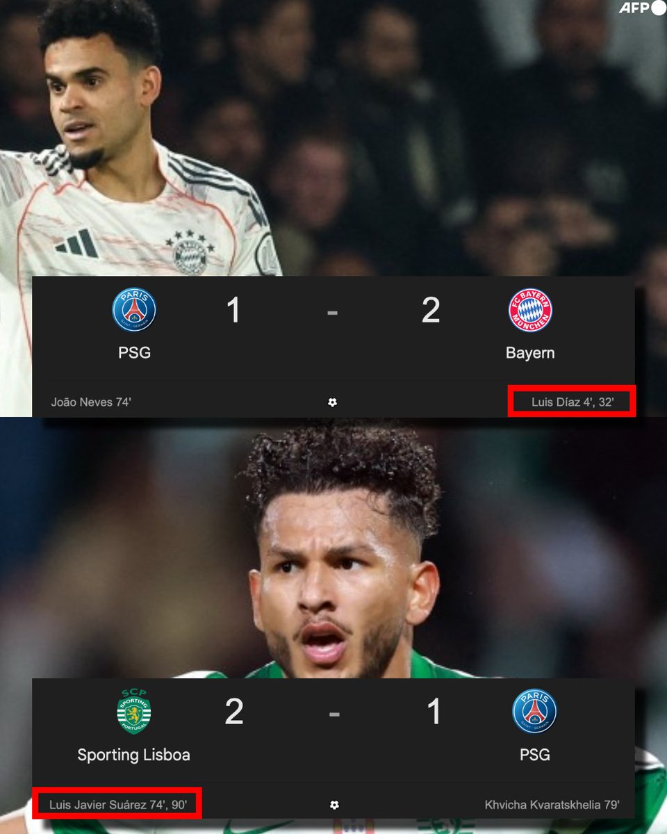 InvictosSomos's tweet image. Ambos se llaman Luis, ambos son colombianos y ambos marcaron doblete para vencer al PSG en la presente Champions League. Atendieron a los vigentes campeones de Europa. DE COLOMBIA PARA EL MUNDO.