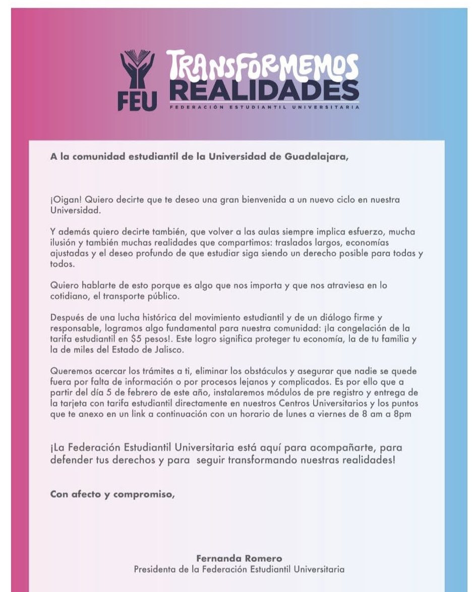 CandeOchoaA's tweet photo. Ah caray, con razón hubo tanta rapidez para apoyar el tarifazo de parte de la @FEU_UdeG ahora hasta convoca a engrosar el negocito! Y sí, misma empresa que otorgará los vales a profes @udg_oficial no hay gato encerrado, está a la vista! #NoAlTarifazoNaranja #NoAlTarjetazoNaranja que nos quiere imponer @PabloLemusN y @MovCiudadanoJal