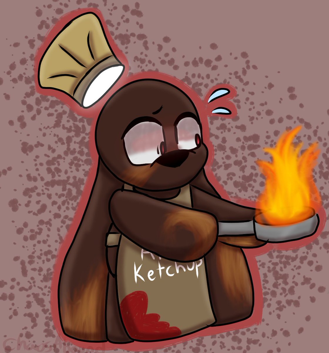 ChaosAboundKai's tweet photo. A kitchen mishap #boofie #boofiesbunker #microhorrorarcade #fanart https://t.co/RpaWLI3Qoz