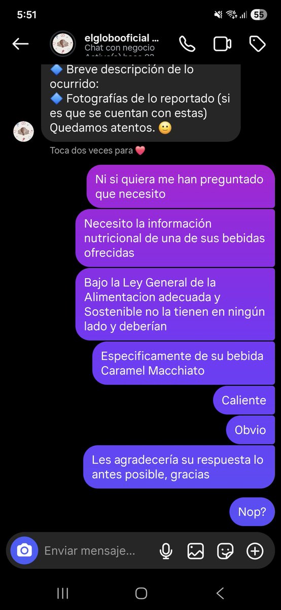 aletxpia's tweet photo. @MorelosCongreso @ElGloboOficial @COFEPRIS
Llevo todo el día intentando saber un dato nutricional de una de sus bebidas y nada que responden. ¿Que onda con la Ley? https://t.co/d0v0QQhzj1