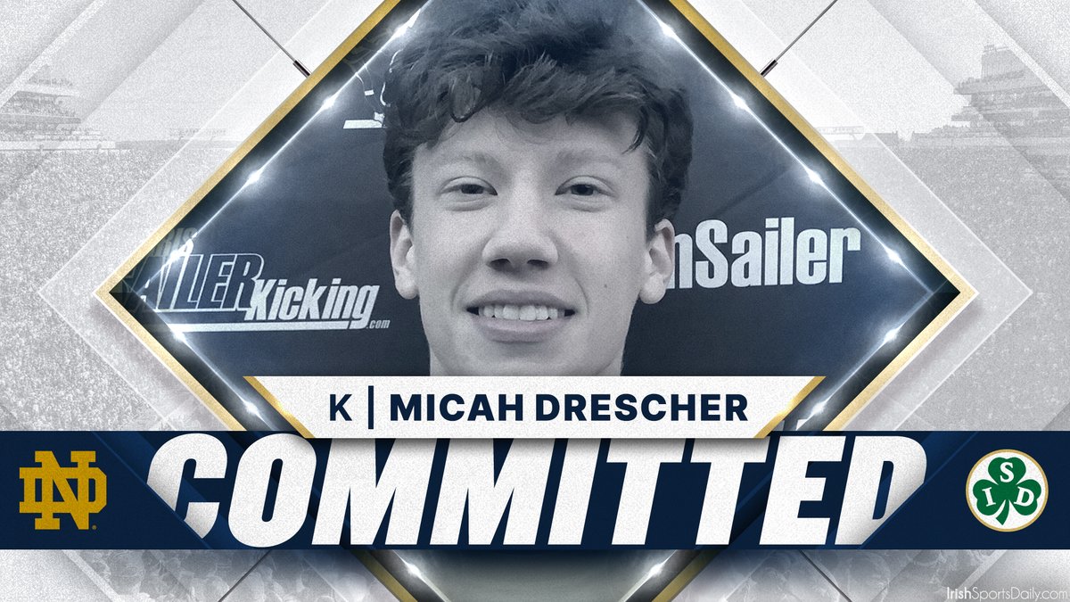 mattfreeman05_'s tweet image. COMMITMENT | 2026 Kicker Micah Drescher Commits to Notre Dame 

irishsportsdaily.com/s/26909/commit…