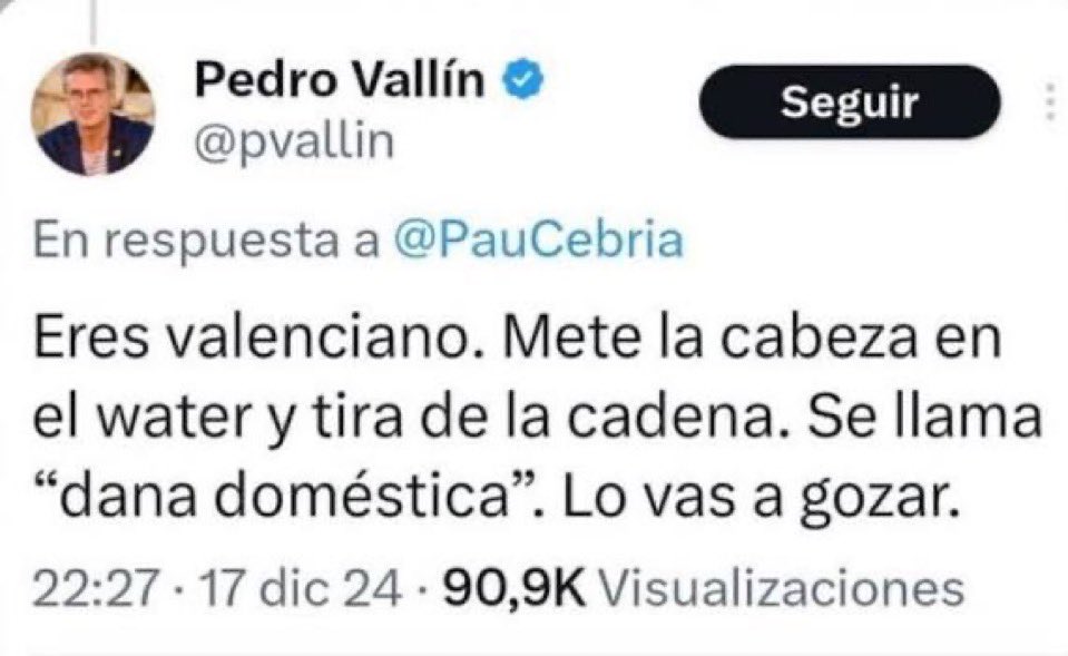 TitoPadronso's tweet image. Este hijo de puta es el mismo que dijo esto a un valenciano con la DANA. Tweet por el cual le echaron en el medio en el que trabajaba

Vaya por donde ha ido a caer a RTVE, fingir sorpresa. España es un estado fallido