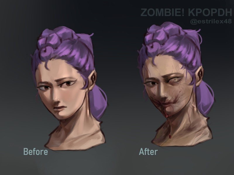 Im 100% sure that in a apocalypse Rumi would hide the bite mainly because Celine told her to. But also think that she would not turn into a zombie at all or like, super slow. (I was inspired by The Last of Us doing this, ok?)

#KPOPDEMONHUNTERS #kpopdh #wip